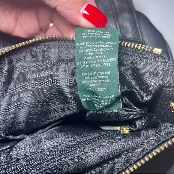 Lauren Ralph Lauren Bermondsey Black Hobo Pebbled Leather Bag Dust Bag - Picture 7 of 14